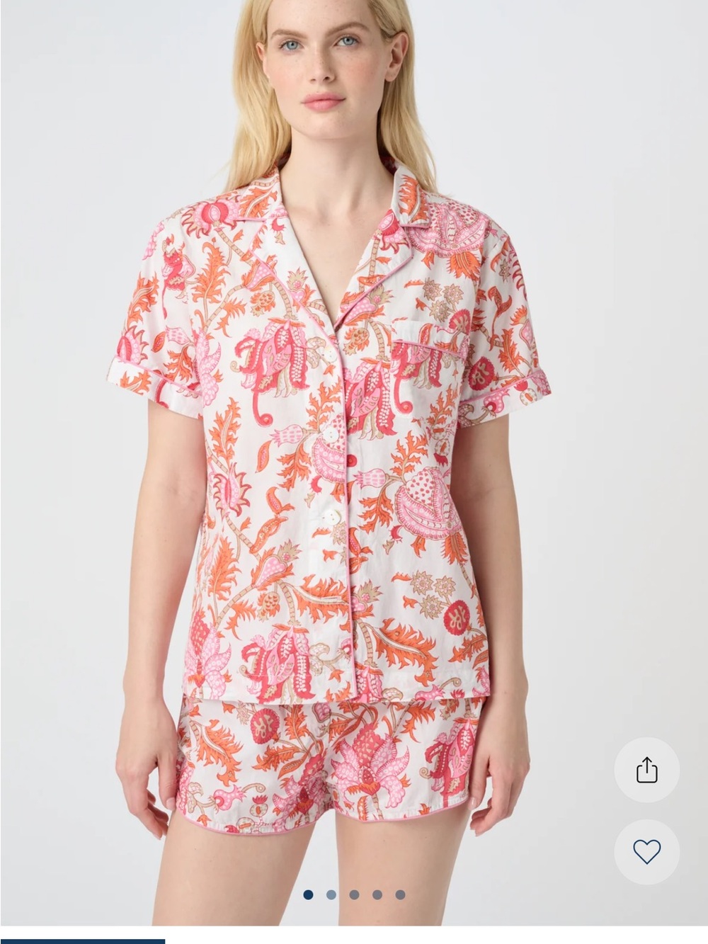 Roller Rabbit Pink and Orange Paisley Short Pajama Set Amanda lulu original set